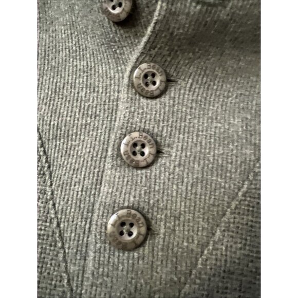 LL Bean Sweater Mens L Pullover Henley Chunky Waffle Knit Green  VTG fisherman - Picture 2 of 6